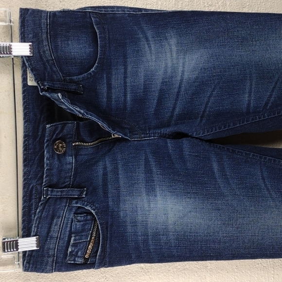 DIESEL ZIVY Blue Dark Wash Five Pocket Mid Rise Straight Leg Denim Jeans - Picture 4 of 15